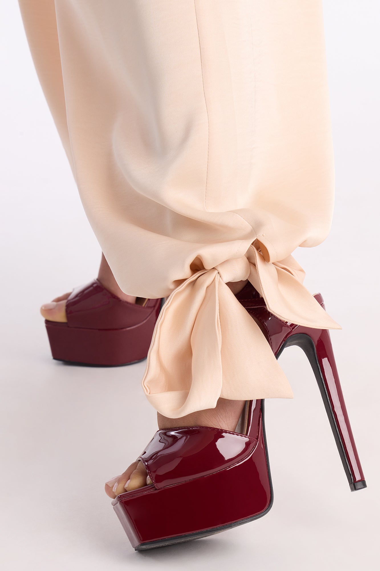 Michelle Satin Balloon Pant Set - Champagne