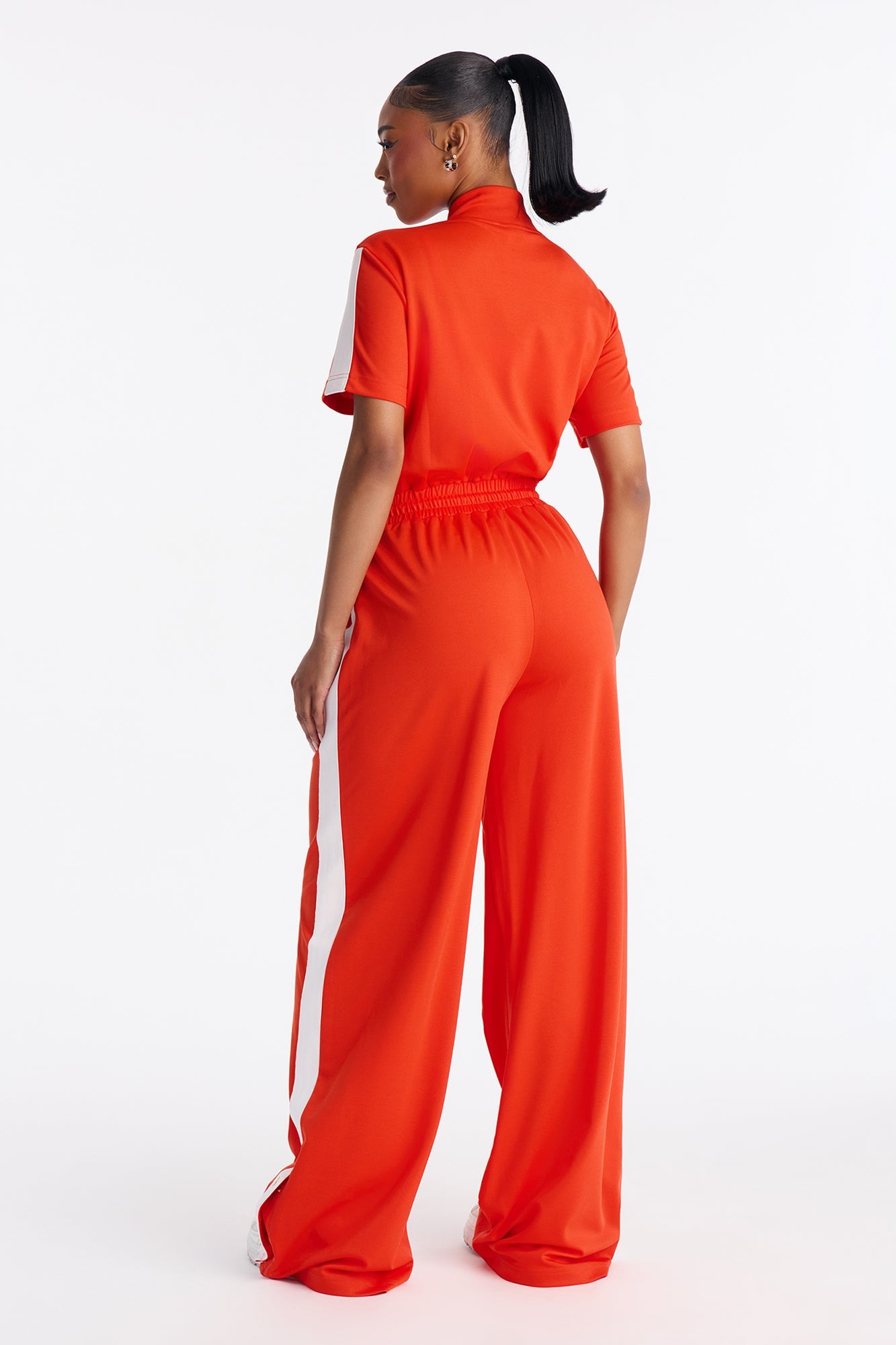 Lianna Short Sleeve Jumpsuit - Orange