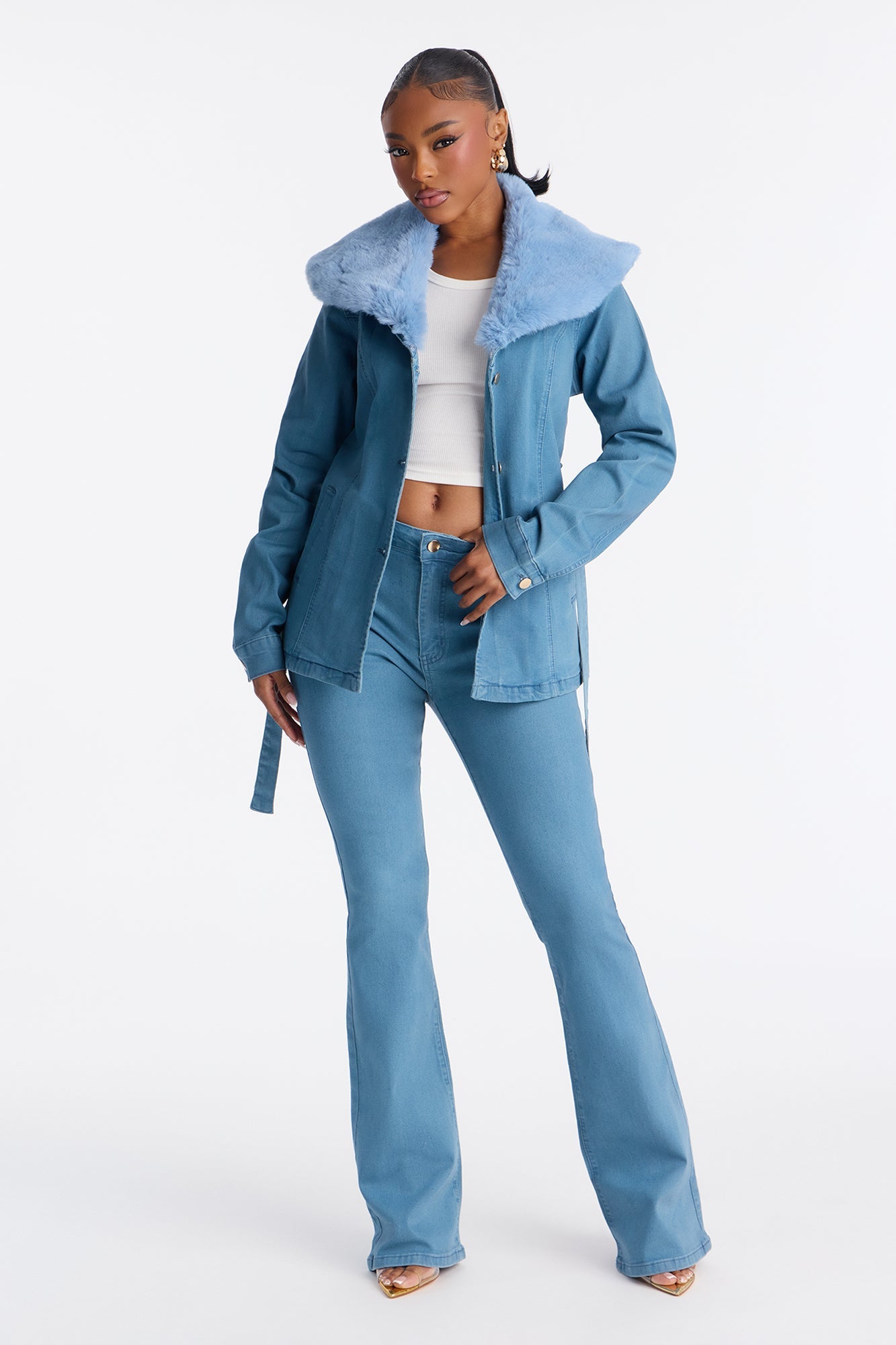 Annecy Coated Denim Jacket - Teal