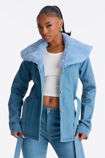 Annecy Coated Denim Jacket - Teal