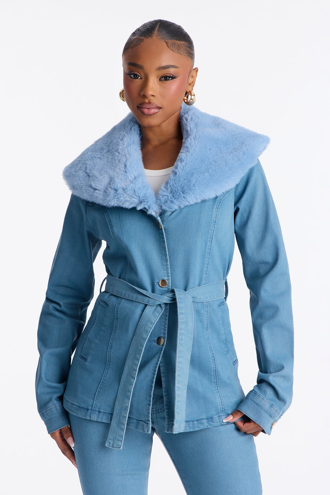 Annecy Coated Denim Jacket - Teal