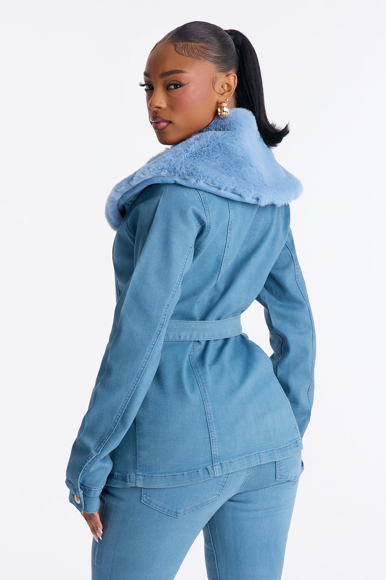 Annecy Coated Denim Jacket - Teal