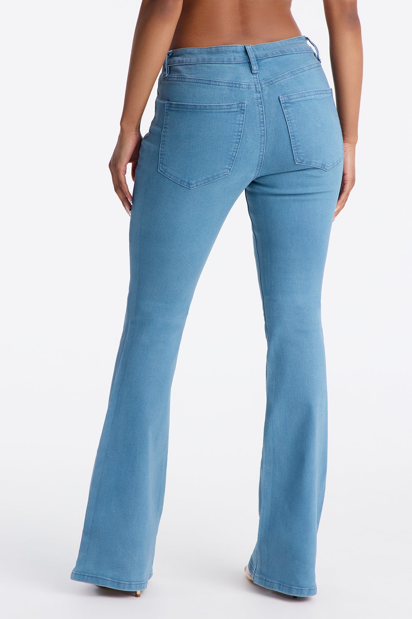 Annecy Coated Denim Flare Jeans - Teal