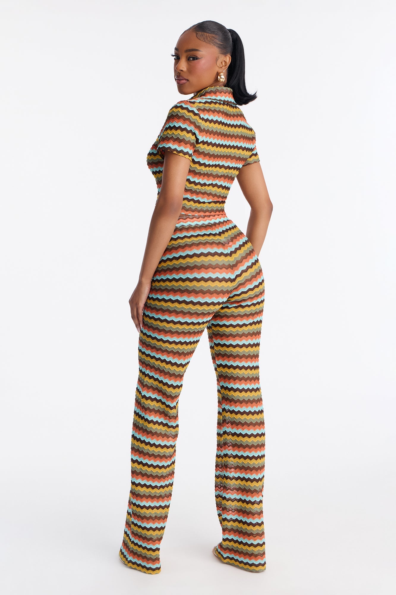 Wavy Baby Crochet Pant Set - Brown/combo