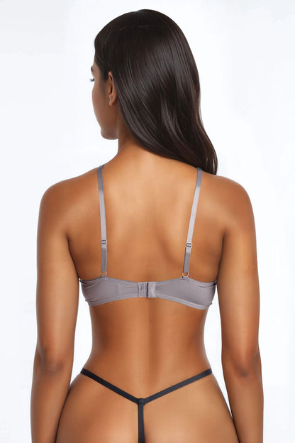 Keep It Classy Push Up Bra - Grey