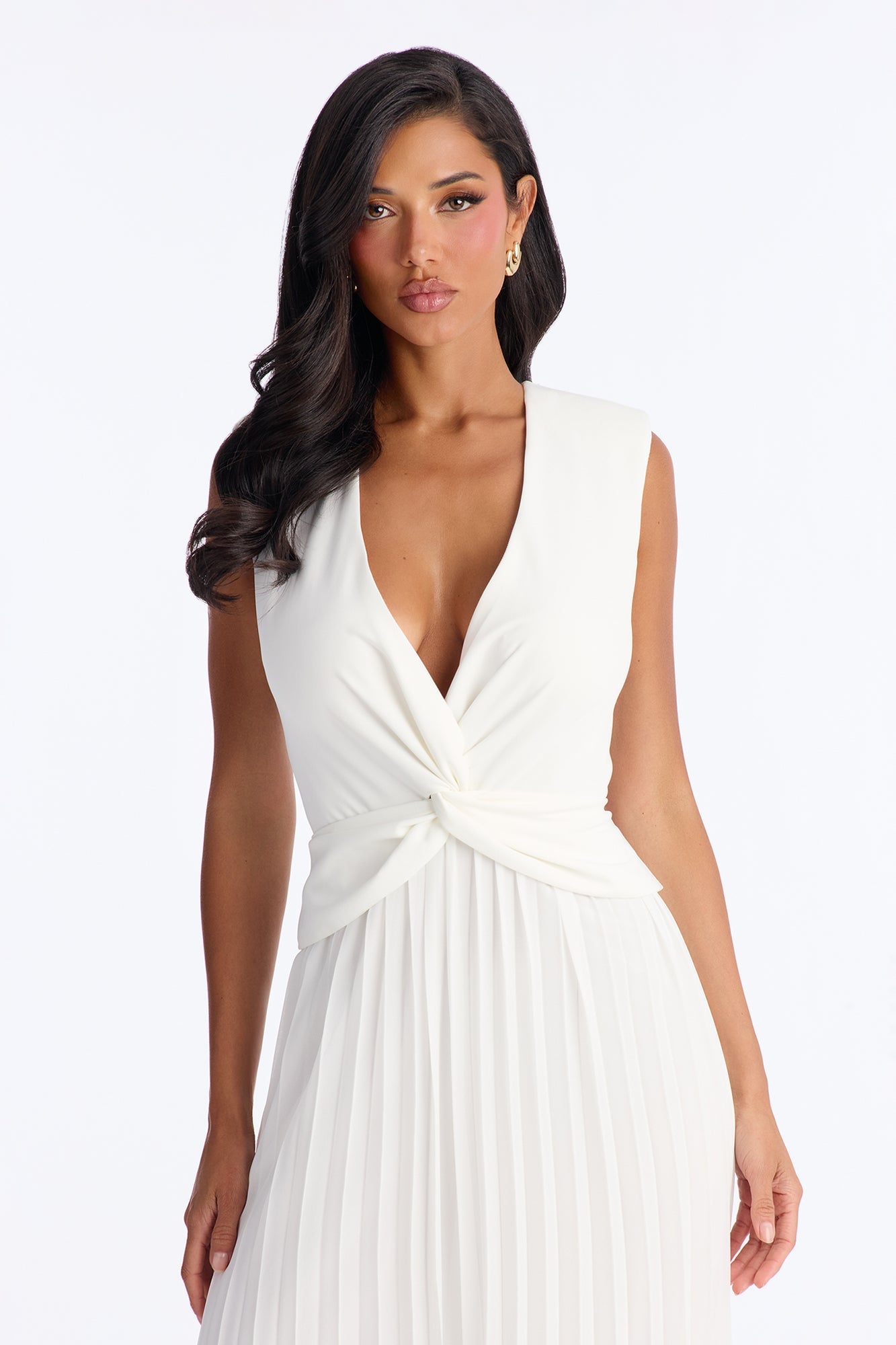 Lucille Chiffon Wide Leg Jumpsuit - White