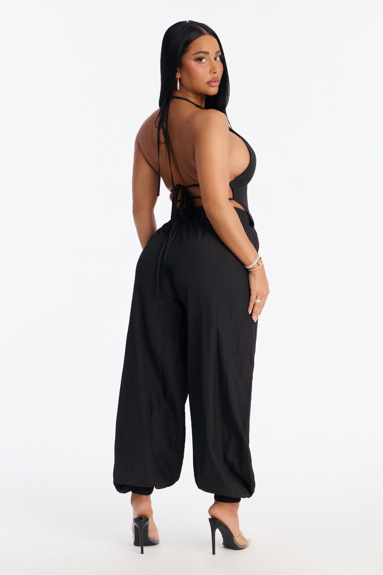 Evie Balloon Pant Set - Black