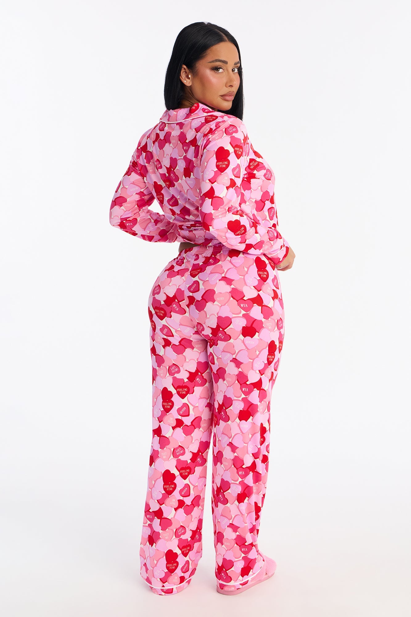 Love Is Sweet Long Sleeve PJ Pant Set - Pink/combo