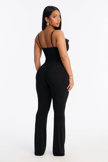 Arabella Deep Plunge Jumpsuit - Black