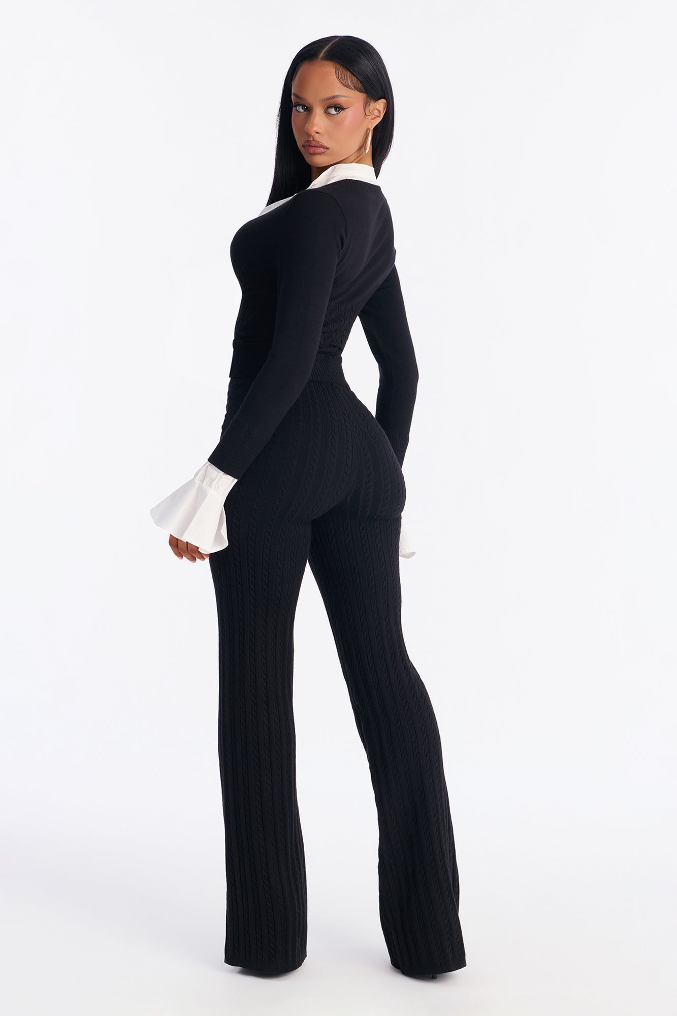 Dinah Sweater Pant Set - Black