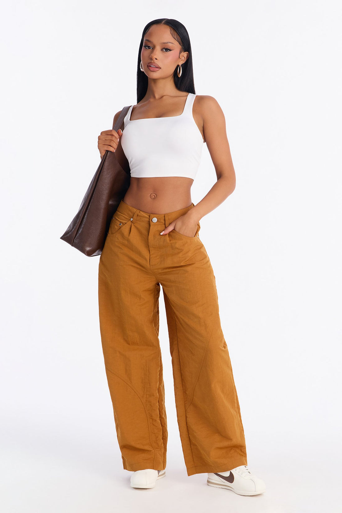 City Girl Flex Windbreaker Barrel Pant - Tan