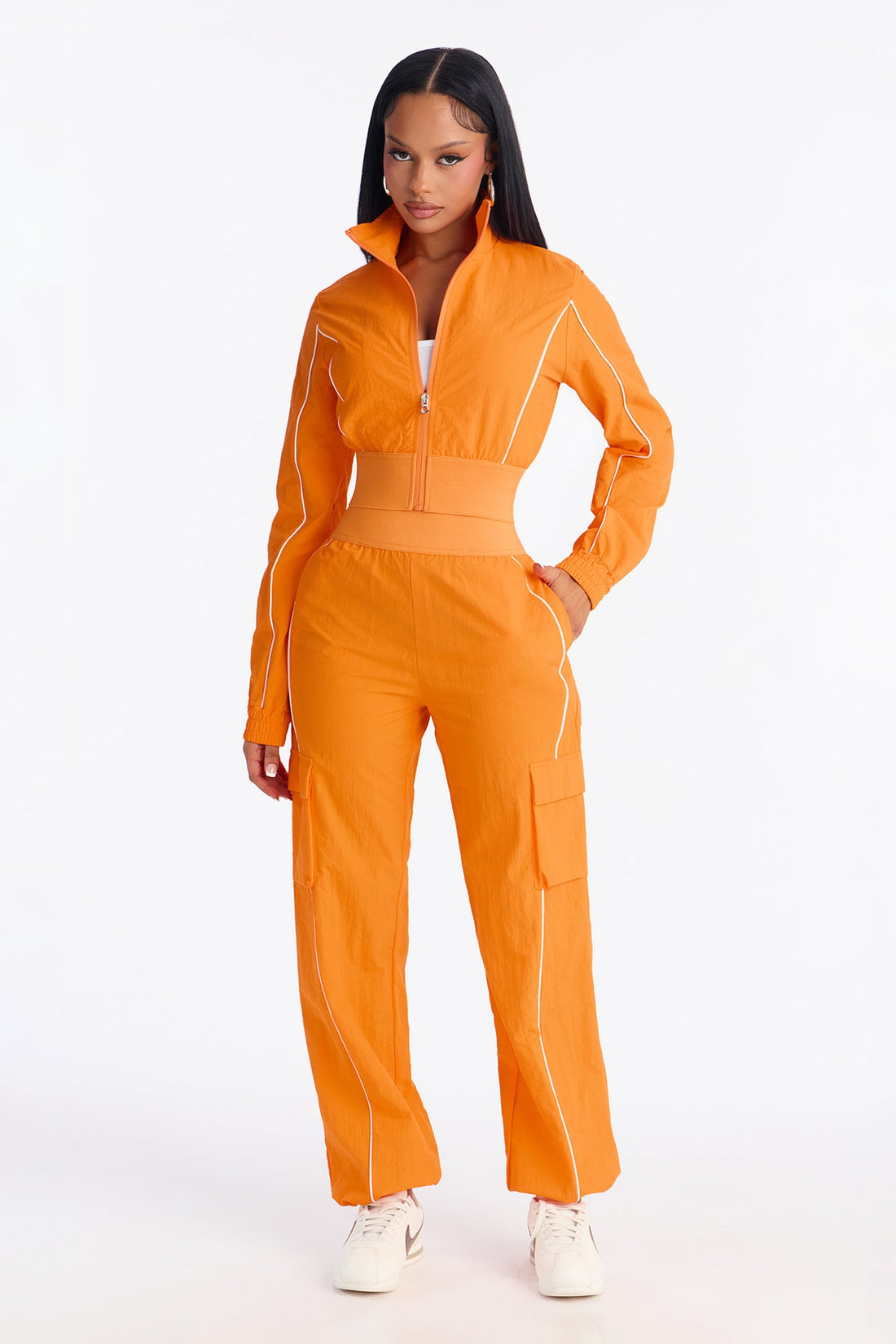 Steal The Moment Windbreaker Pant Set - Orange