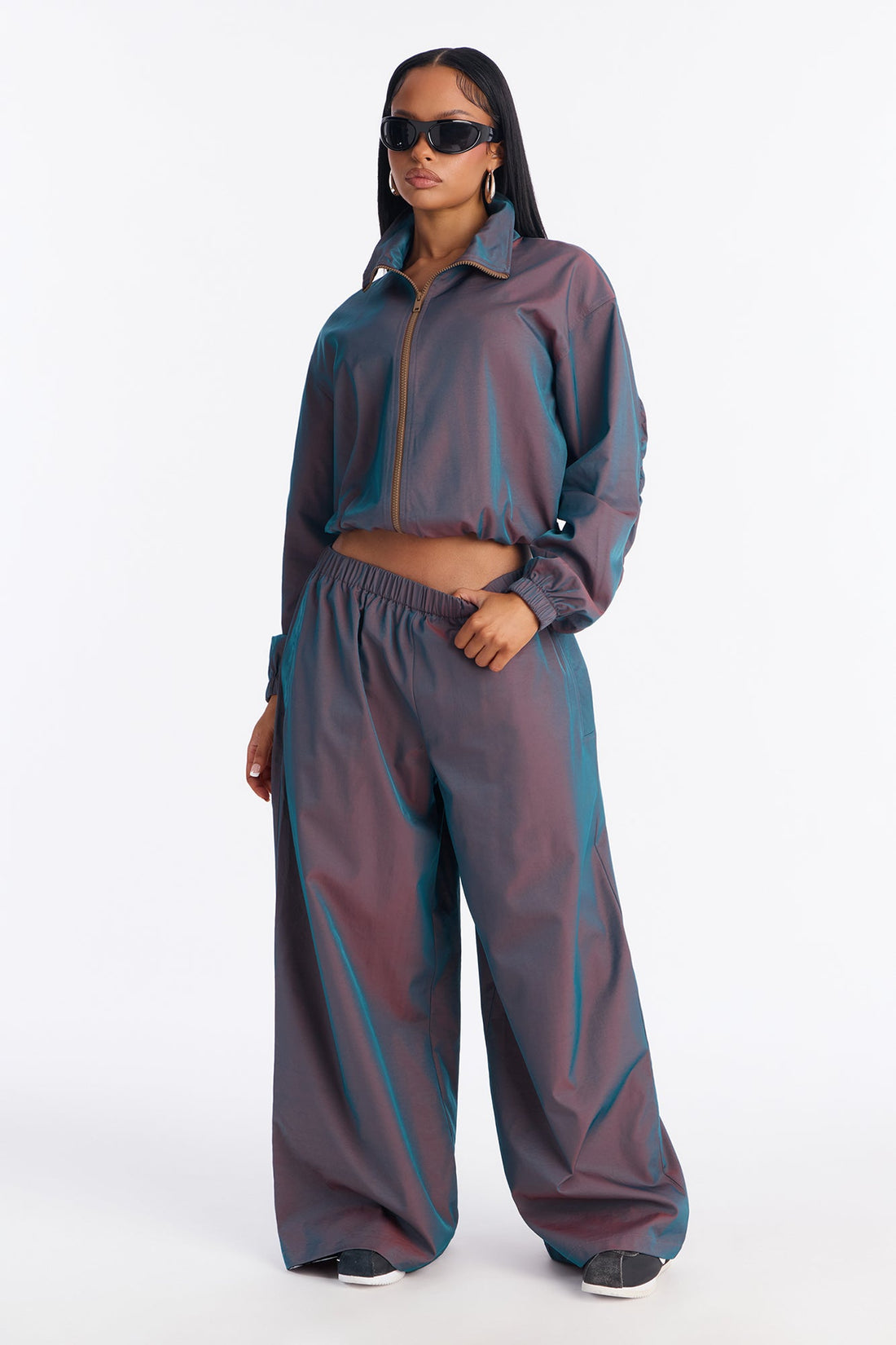 Futuristic Rush Reflective Windbreaker Pant - Red/combo