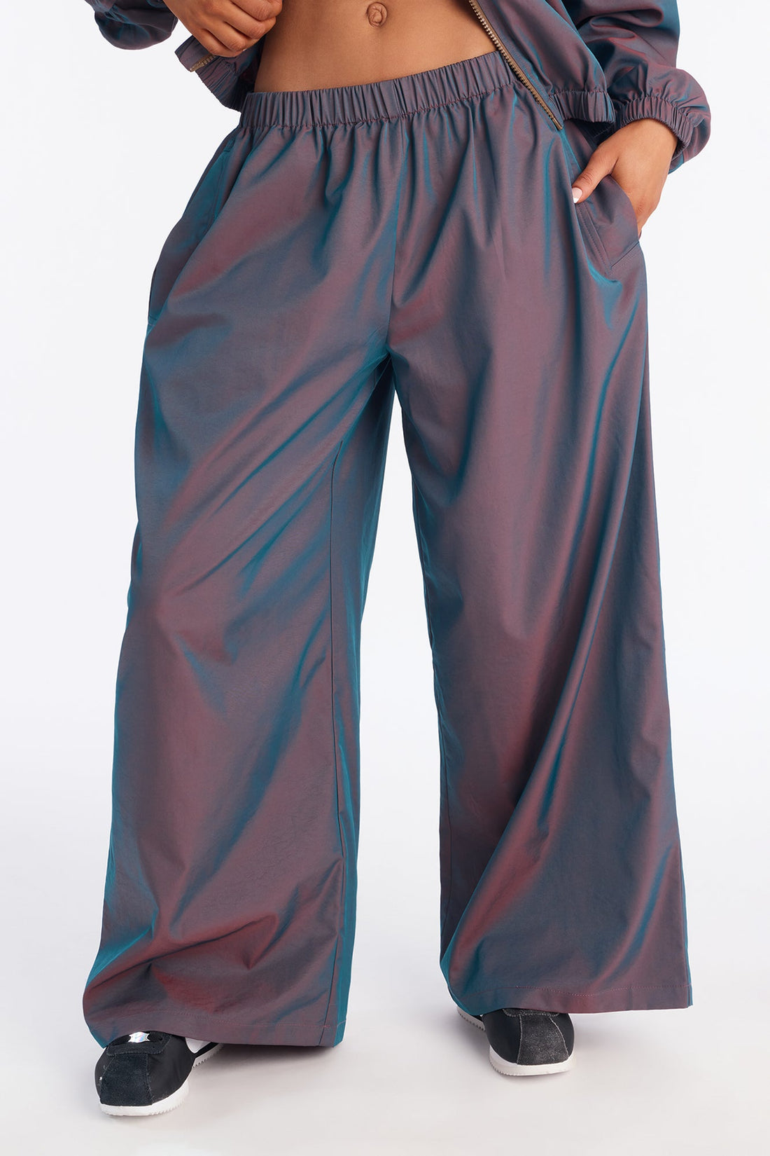 Futuristic Rush Reflective Windbreaker Pant - Red/combo