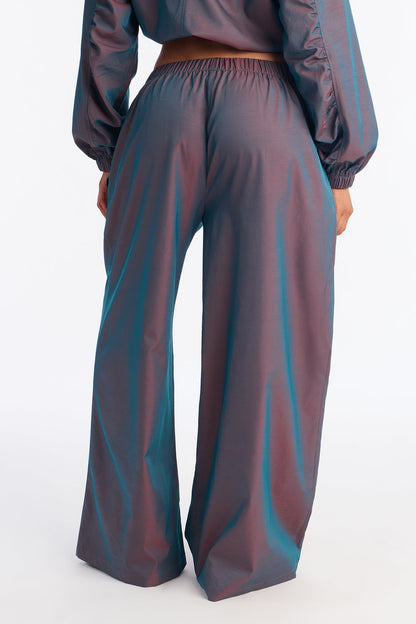 Futuristic Rush Reflective Windbreaker Pant - Red/combo