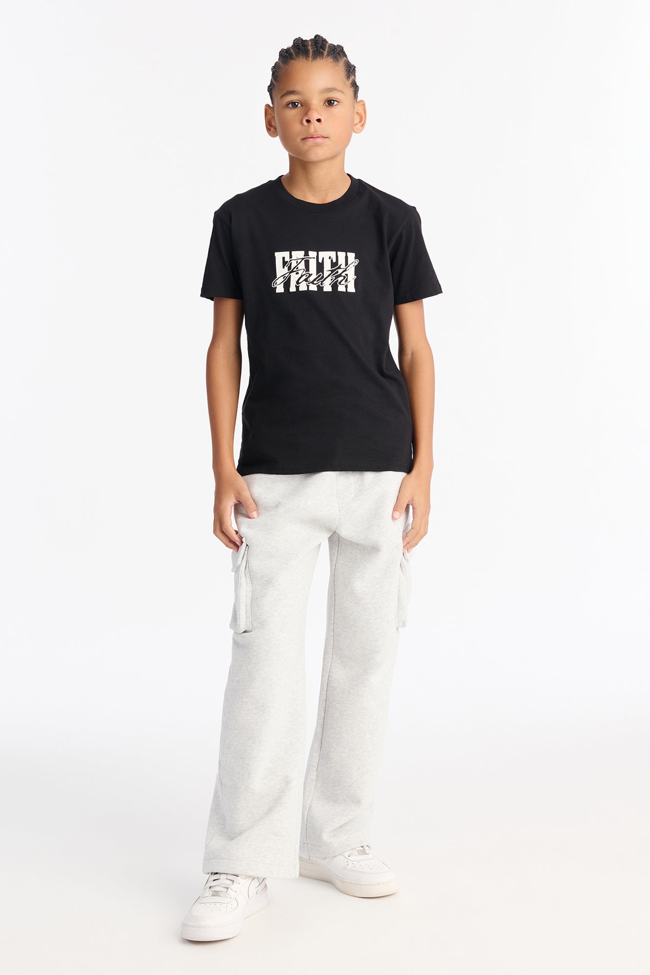 Mini It Takes Faith Short Sleeve Front/Back Tee - Black