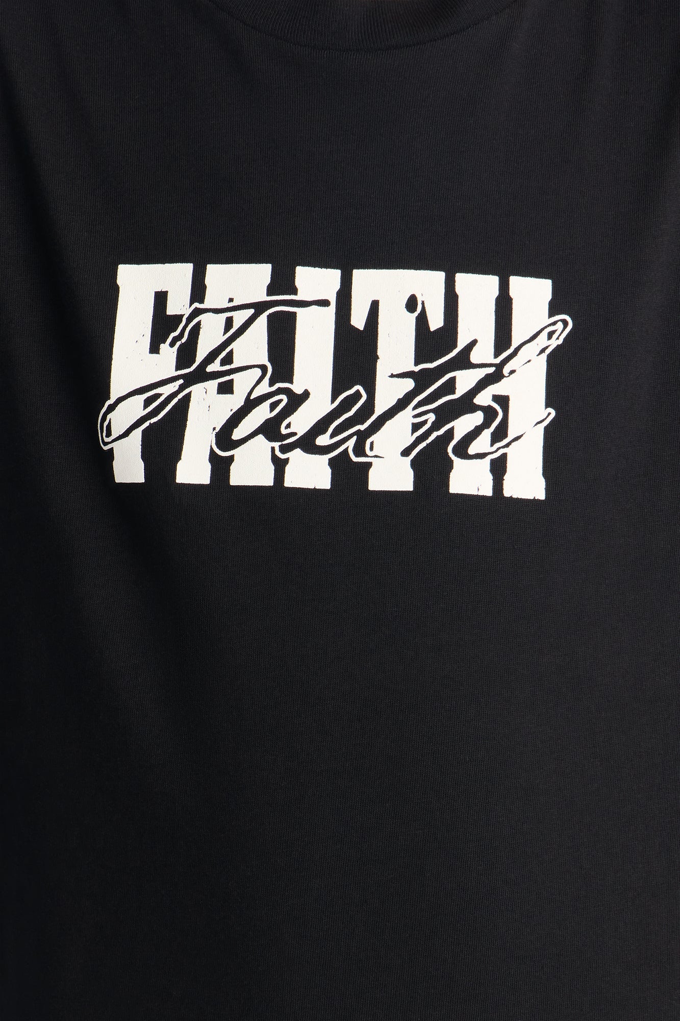 Mini It Takes Faith Short Sleeve Front/Back Tee - Black