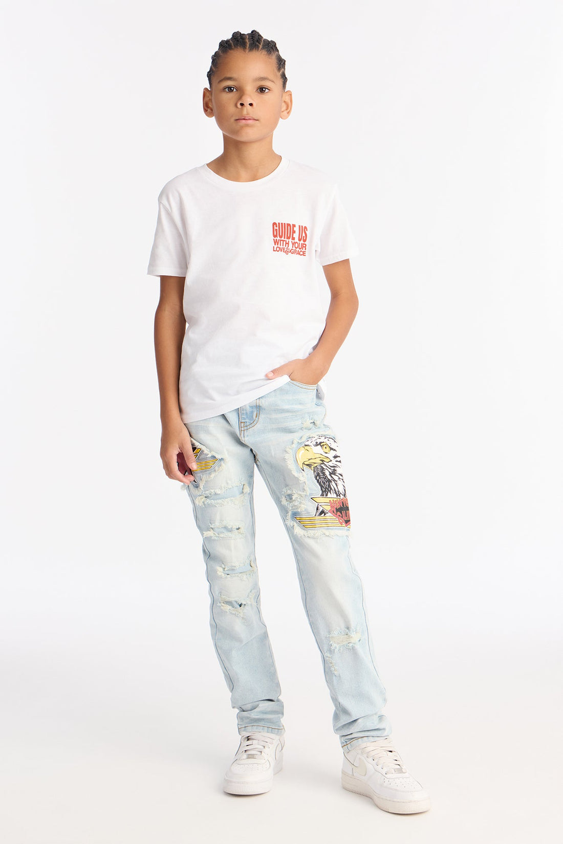 Mini Guide Us Saint Mary Short Sleeve Front/Back Tee - White
