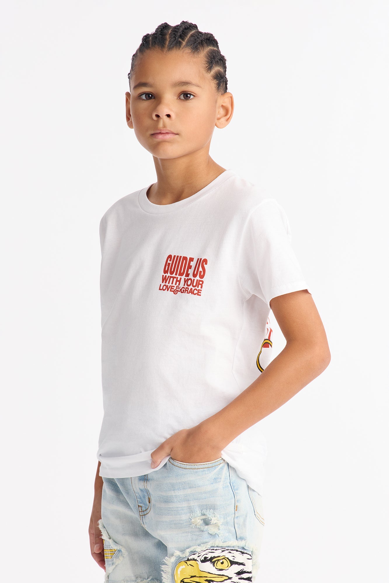 Mini Guide Us Saint Mary Short Sleeve Front/Back Tee - White