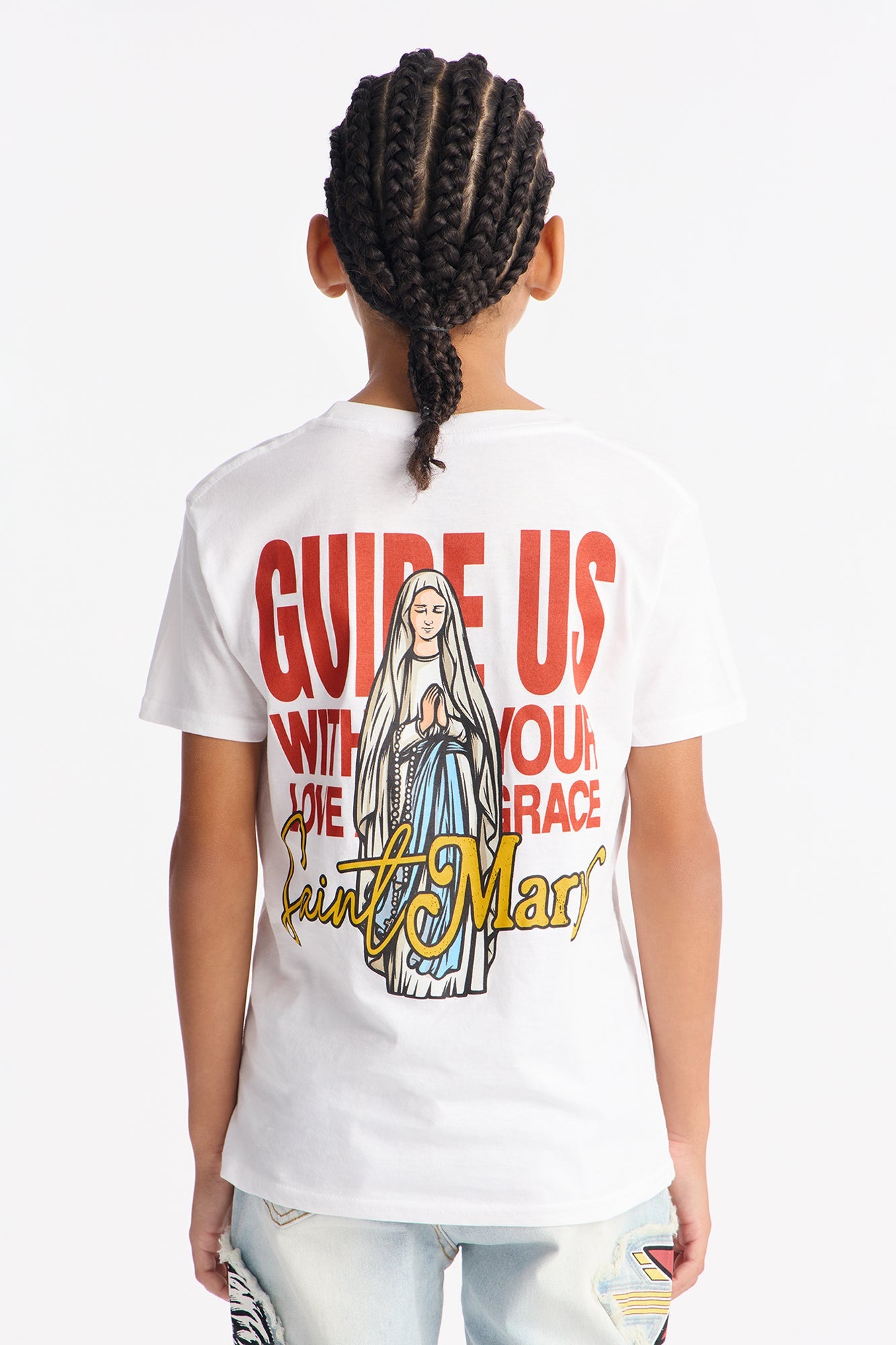 Mini Guide Us Saint Mary Short Sleeve Front/Back Tee - White