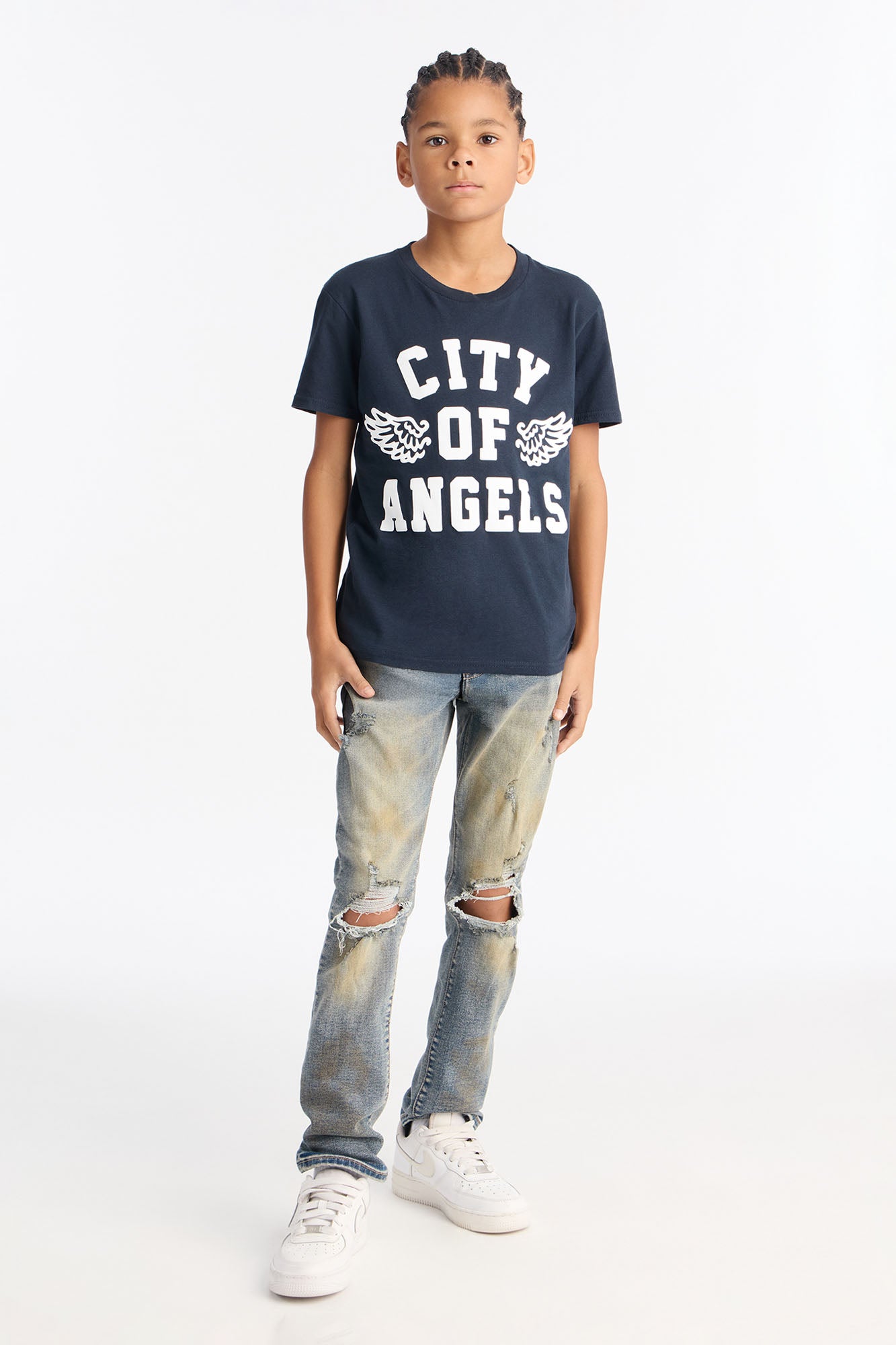 Mini City Of Angels Short Sleeve Tee - Navy