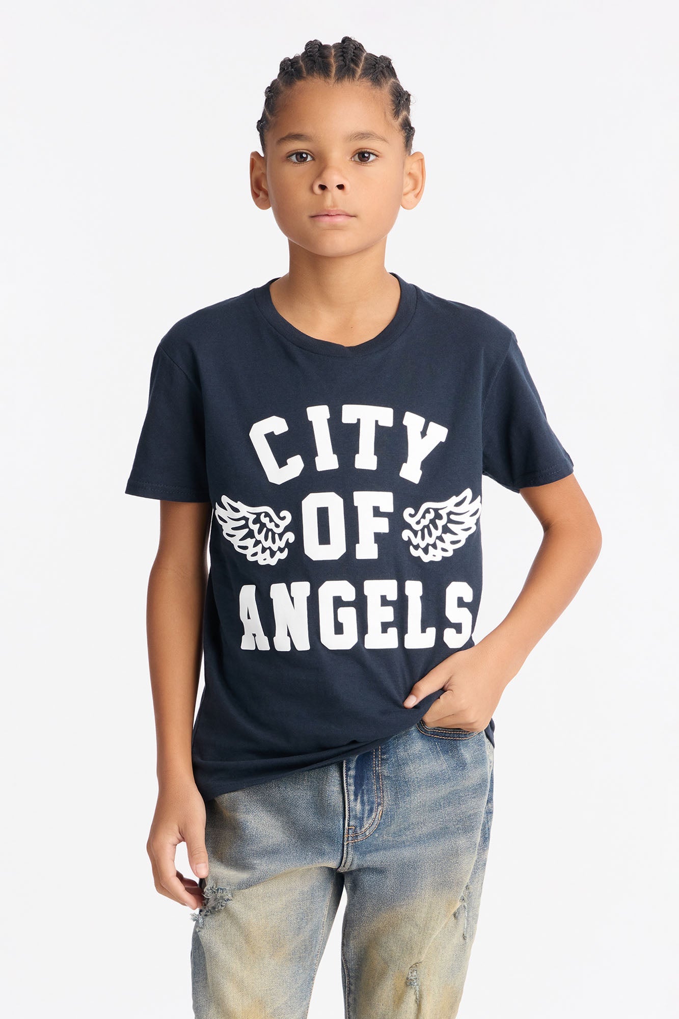 Mini City Of Angels Short Sleeve Tee - Navy