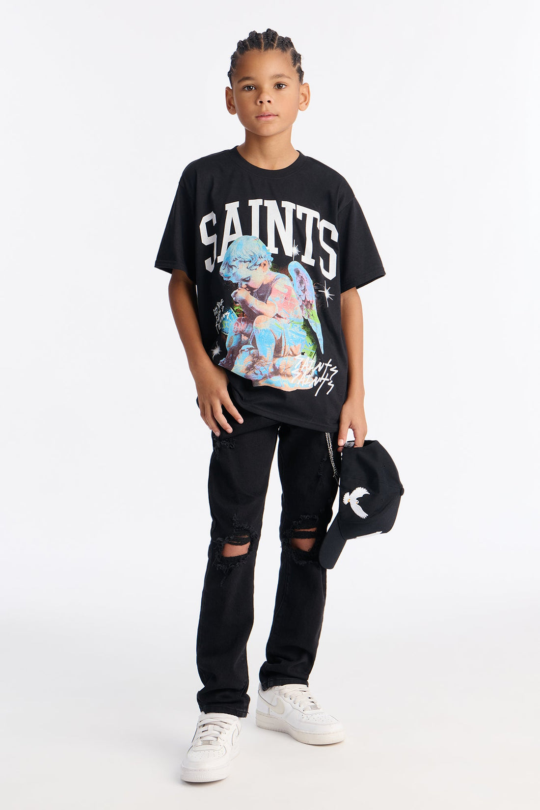 Mini Saints Art SS Tee - Black