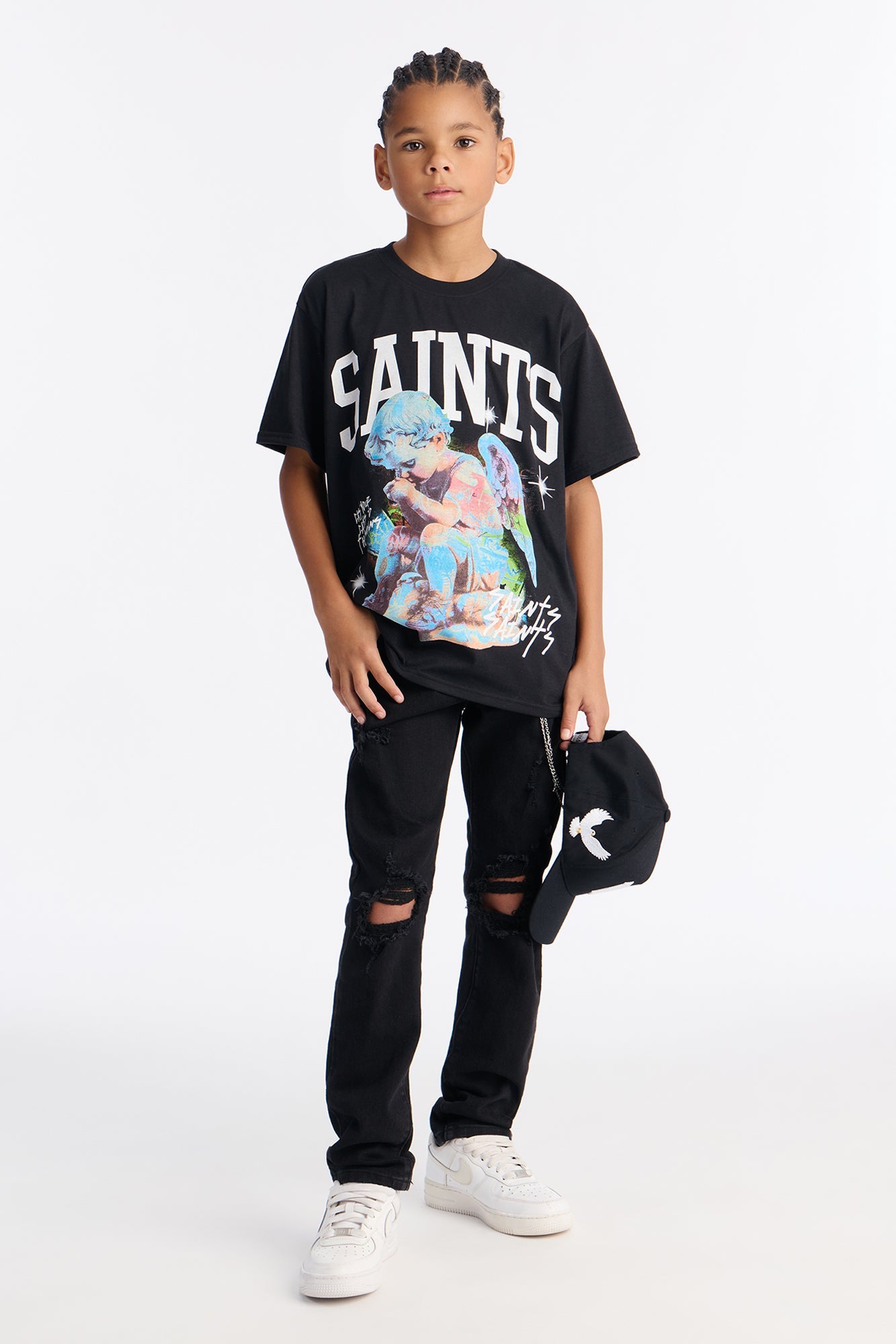 Mini Saints Art SS Tee - Black