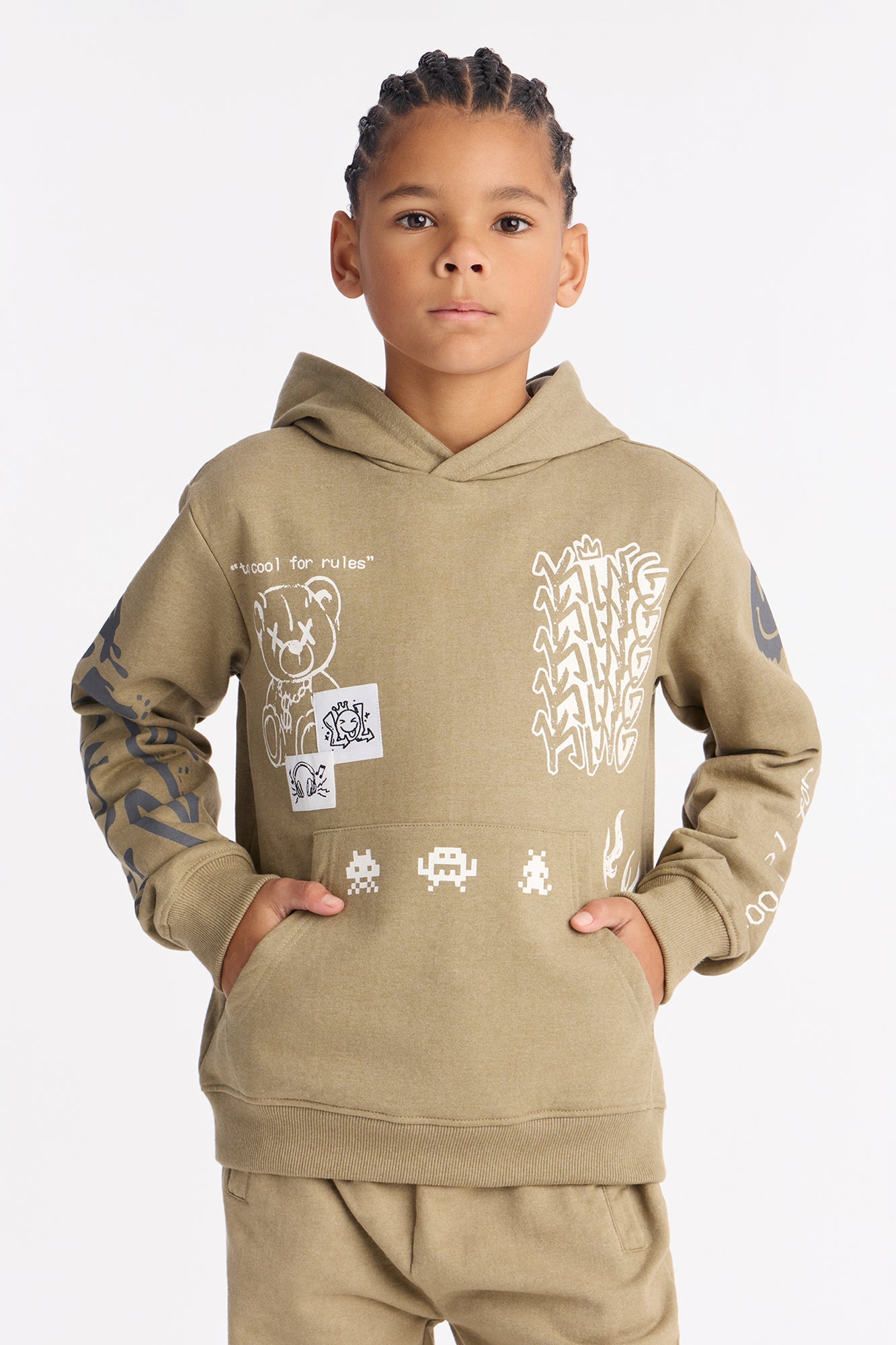 Mini Level Up Pullover Hoodie - Olive