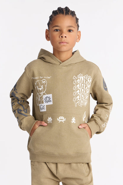 Mini Level Up Pullover Hoodie - Olive