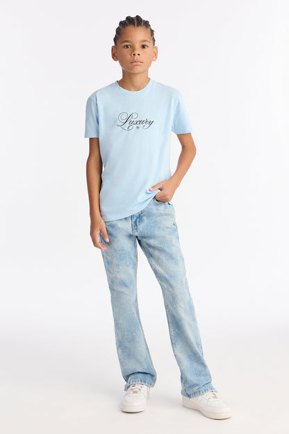 Mini Luxury State Of Mind Short Sleeve Tee - Light Blue