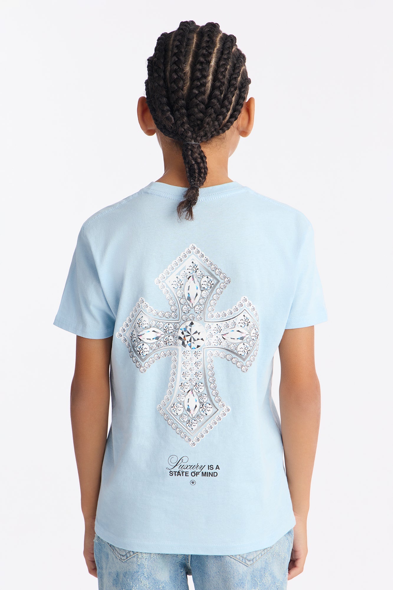 Mini Luxury State Of Mind Short Sleeve Tee - Light Blue