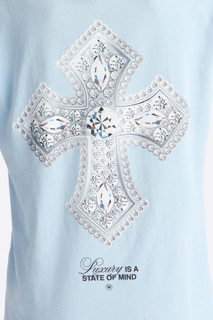 Mini Luxury State Of Mind Short Sleeve Tee - Light Blue