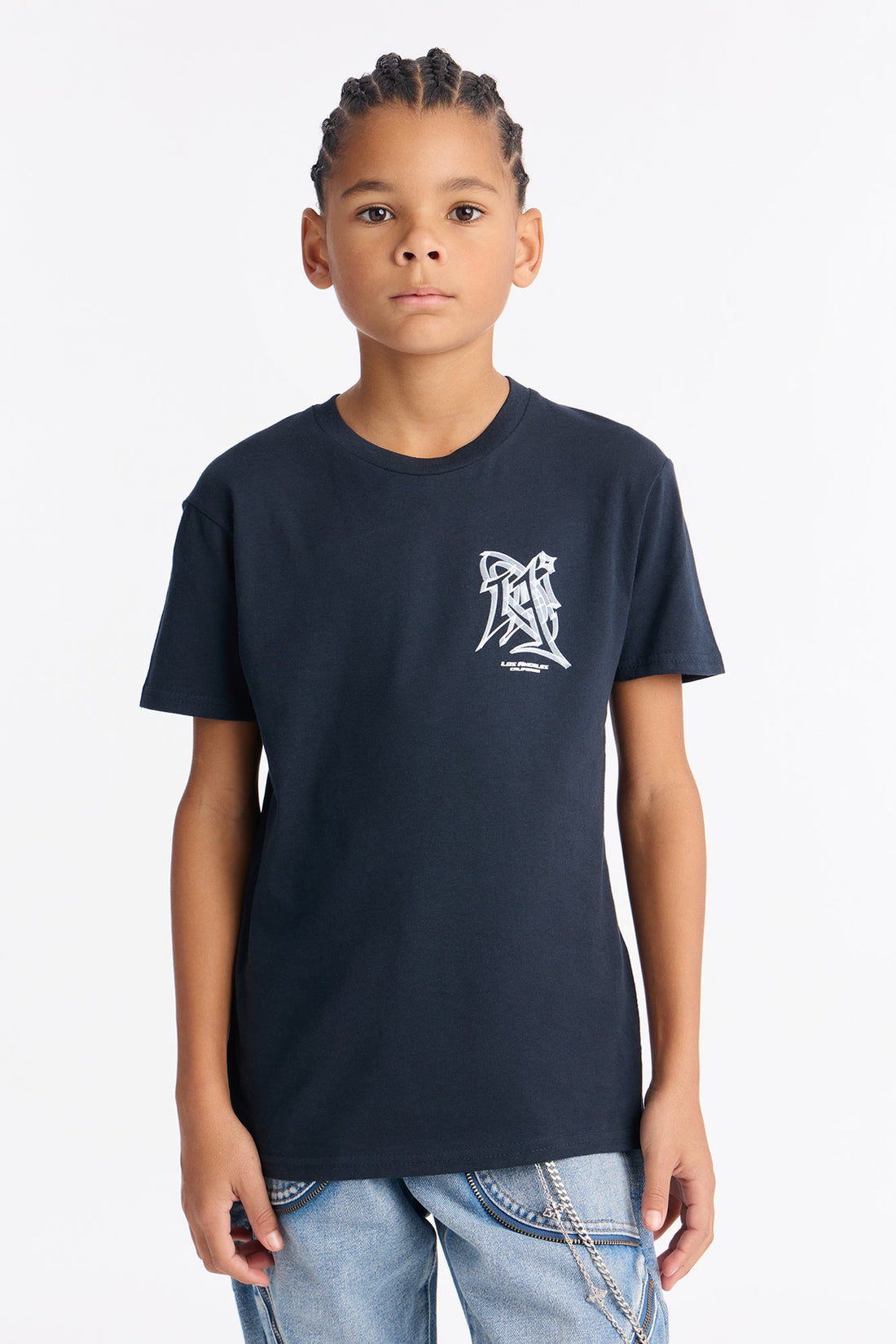 Mini Y2K LA Short Sleeve Front/Back Tee - Blue