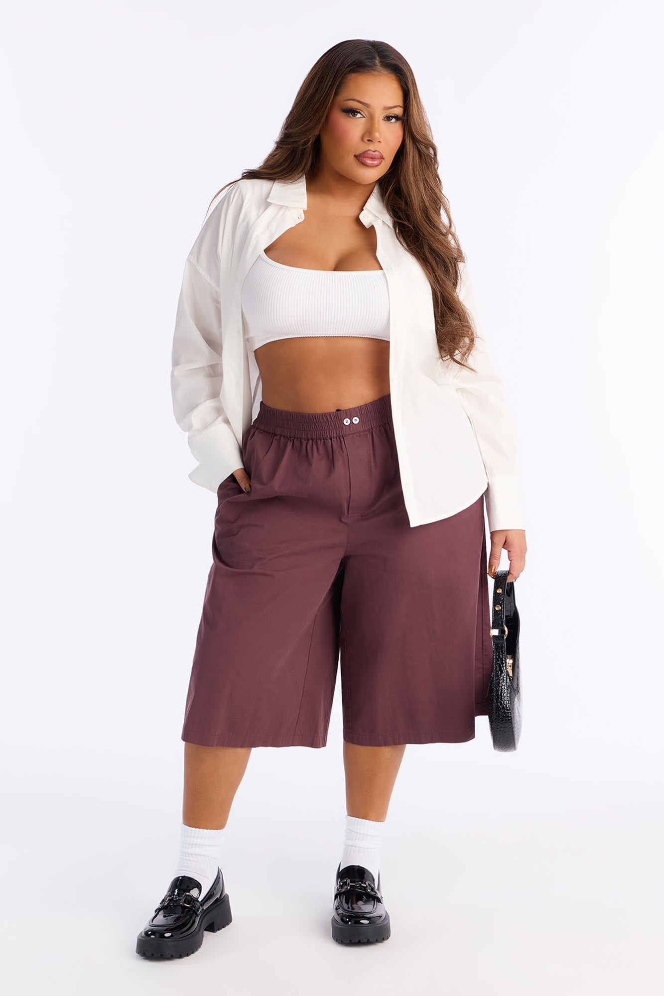 Easy Does It Twill Bermuda Short 16″ - Burgundy