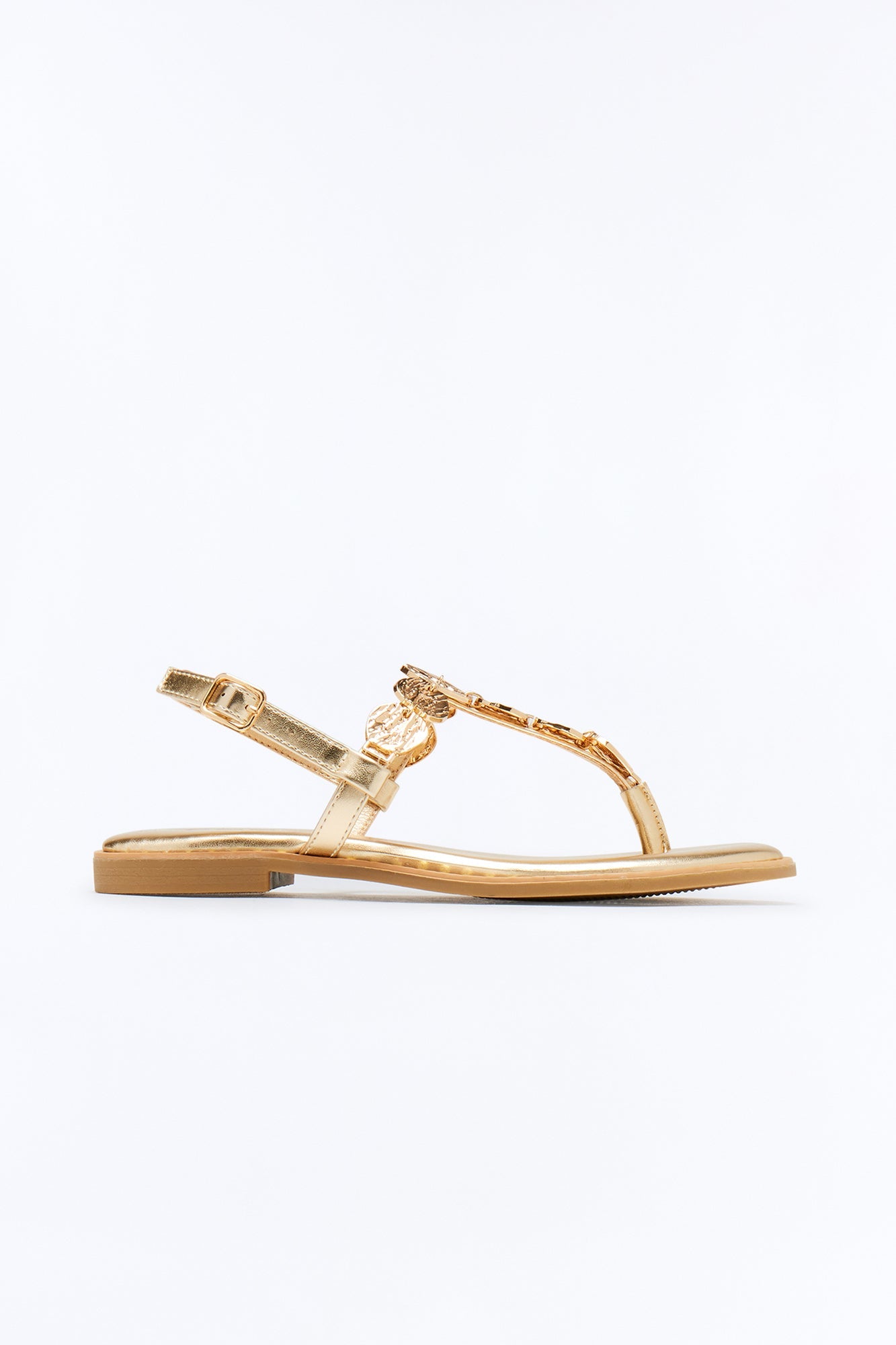 Raman Ankle Strap Sandals - Gold