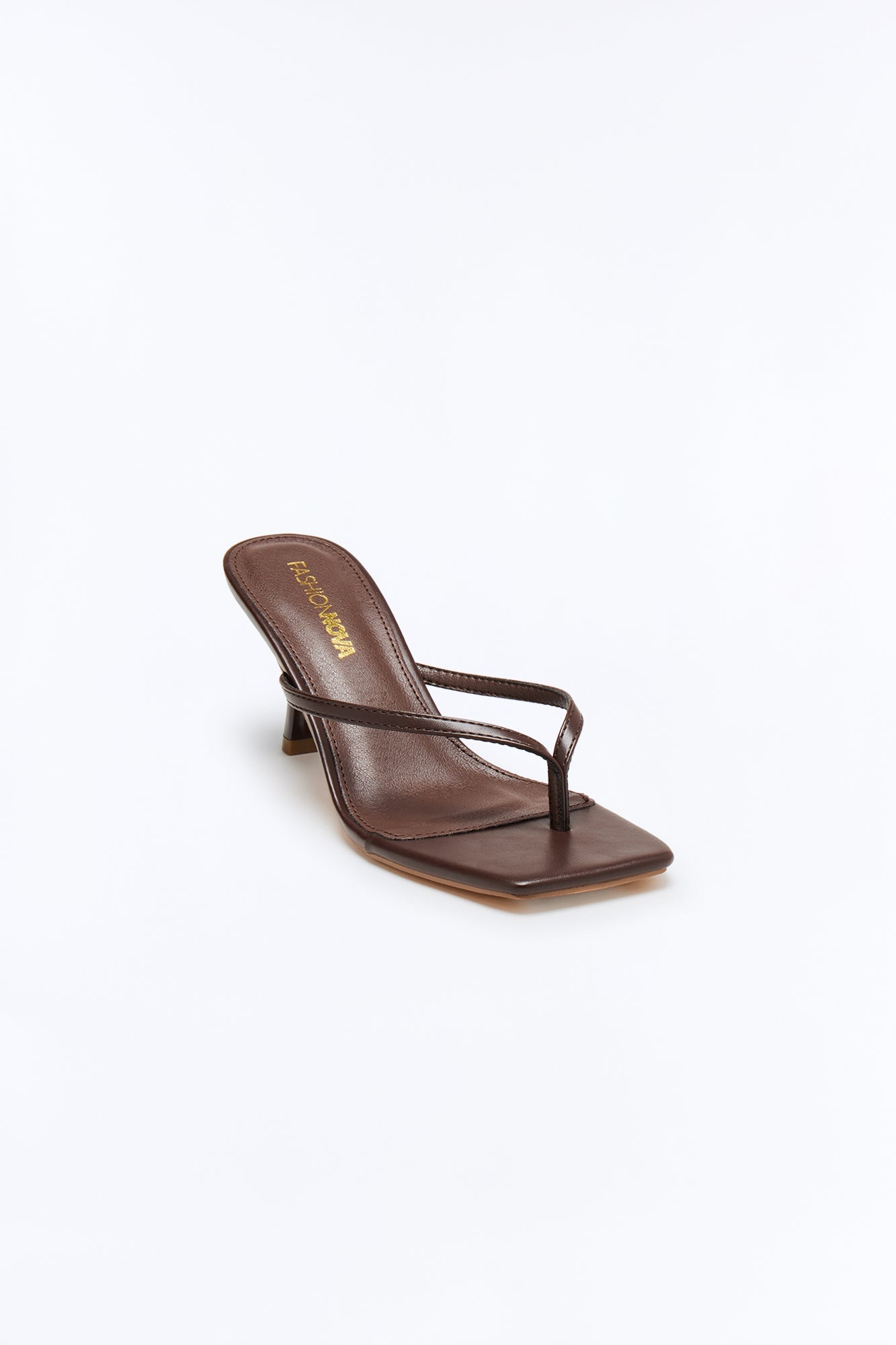 Ayla Thong Kitten Mules - Chocolate