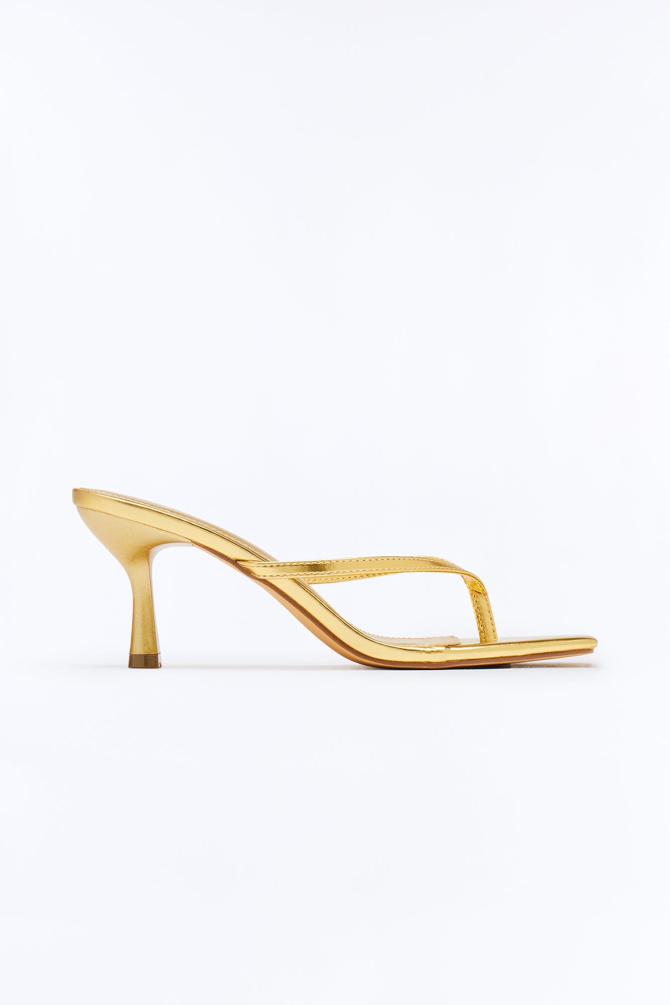 Ayla Thong Kitten Mules - Gold