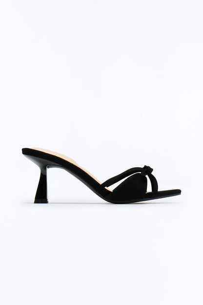 Kinny Bow Mules - Black