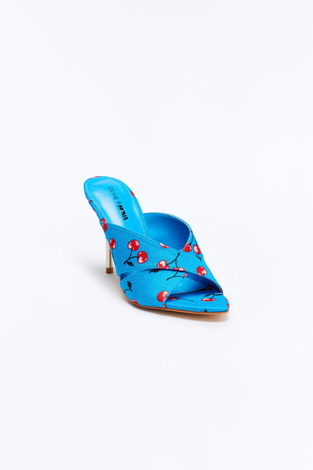 Lila Faux Leather Heels - Blue/combo