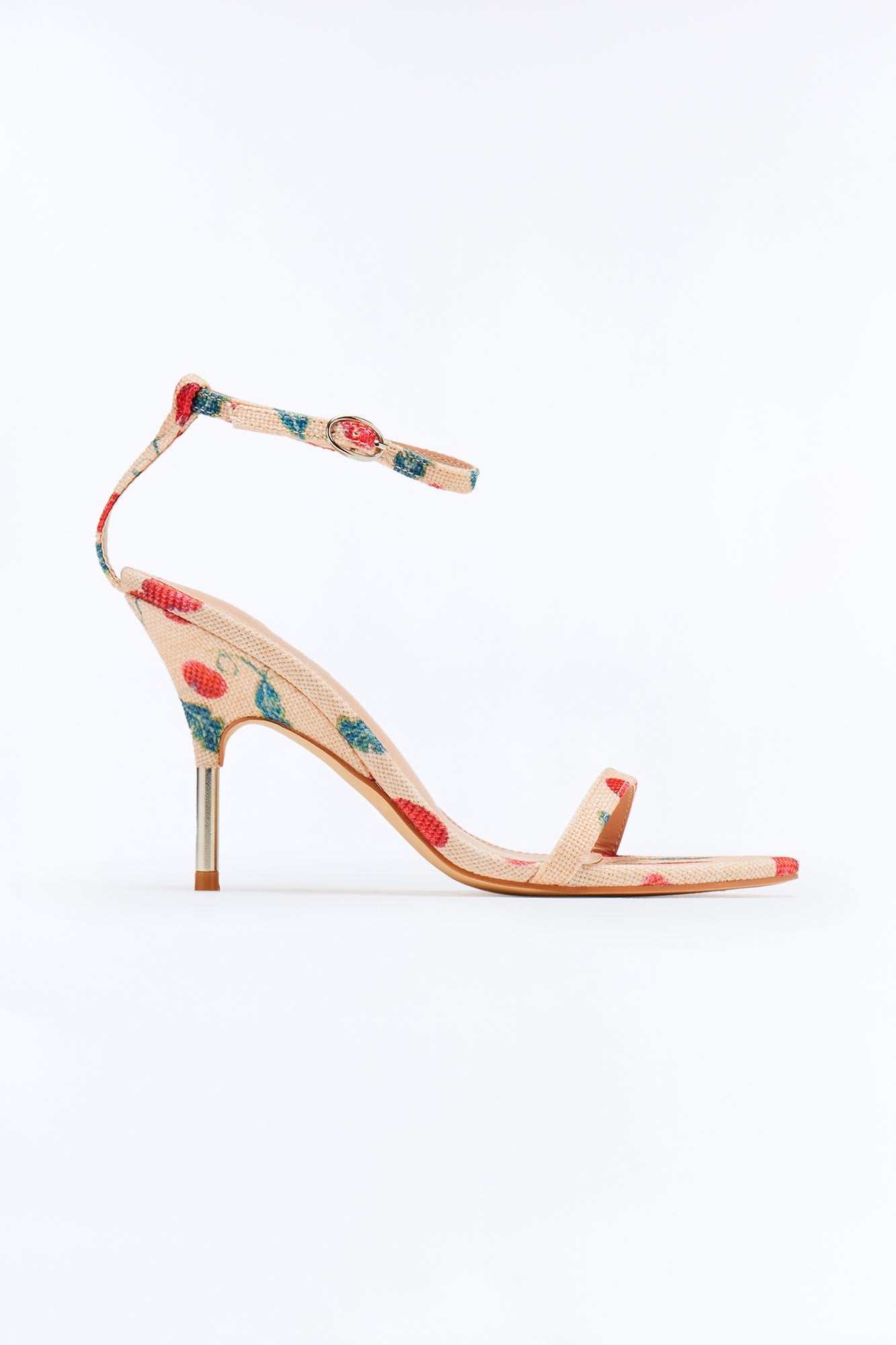 Cherry Cola Ankle Strap Heels - Nude/combo