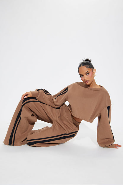 Willow Fleece Pant Set - Brown