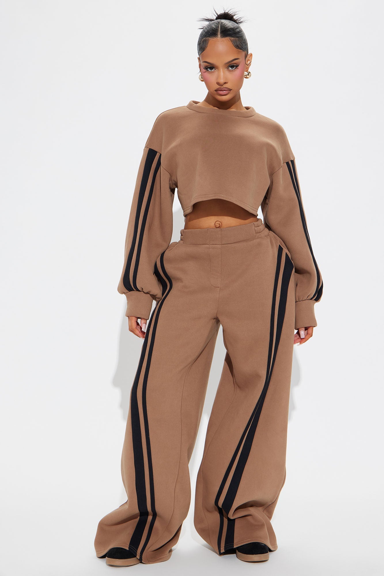 Willow Fleece Pant Set - Brown