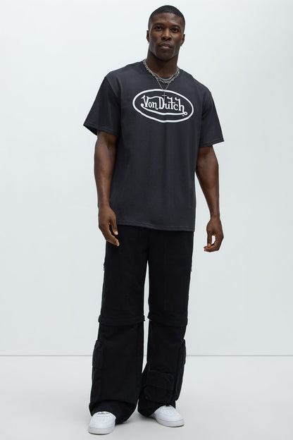 Von Dutch Logo Short Sleeve Tee - Charcoal