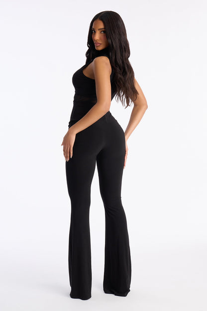 Kylie Mesh Cut Out Jumpsuit - Black