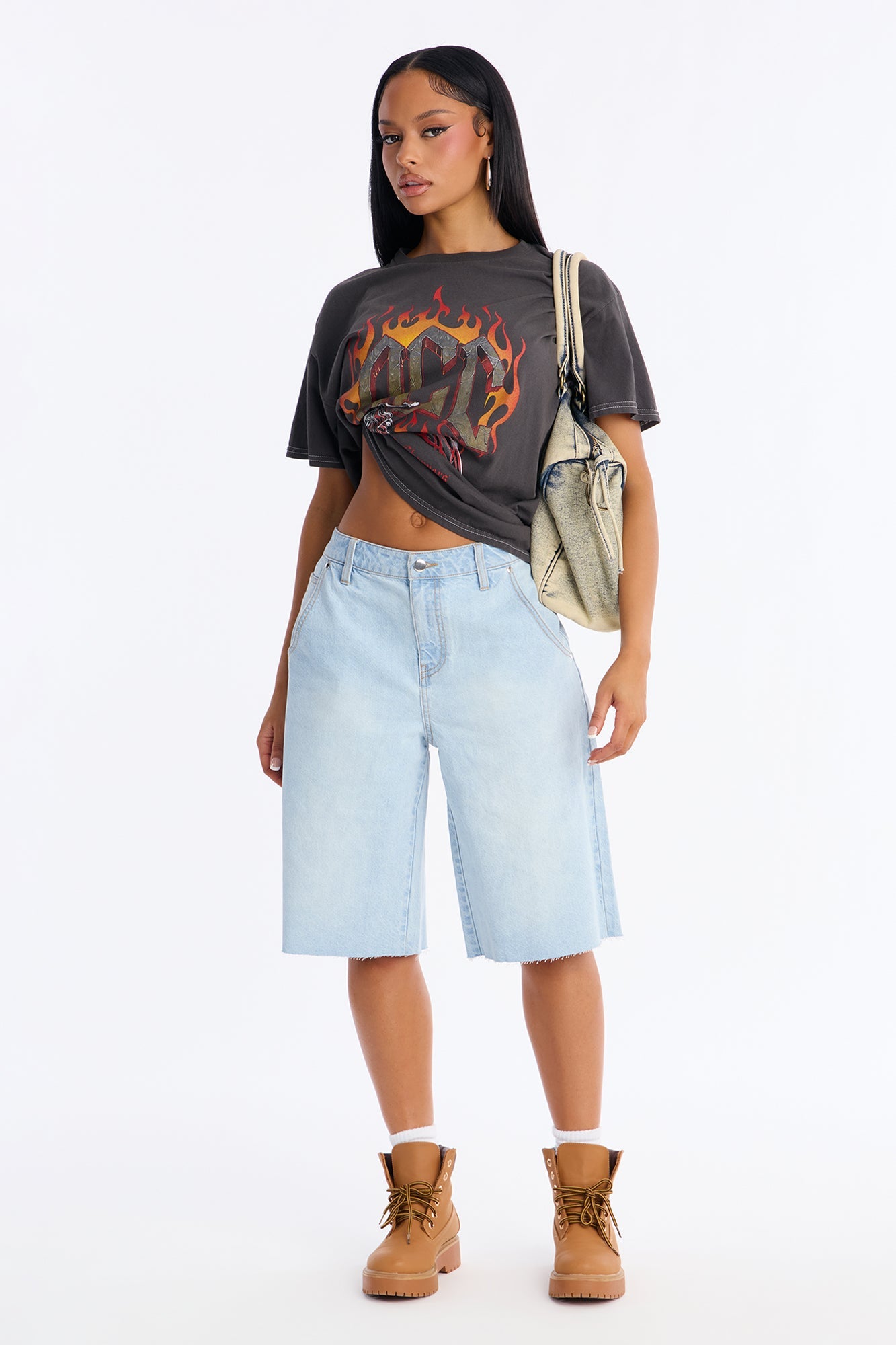 Clean Break Non Stretch Denim Jorts - Light Wash