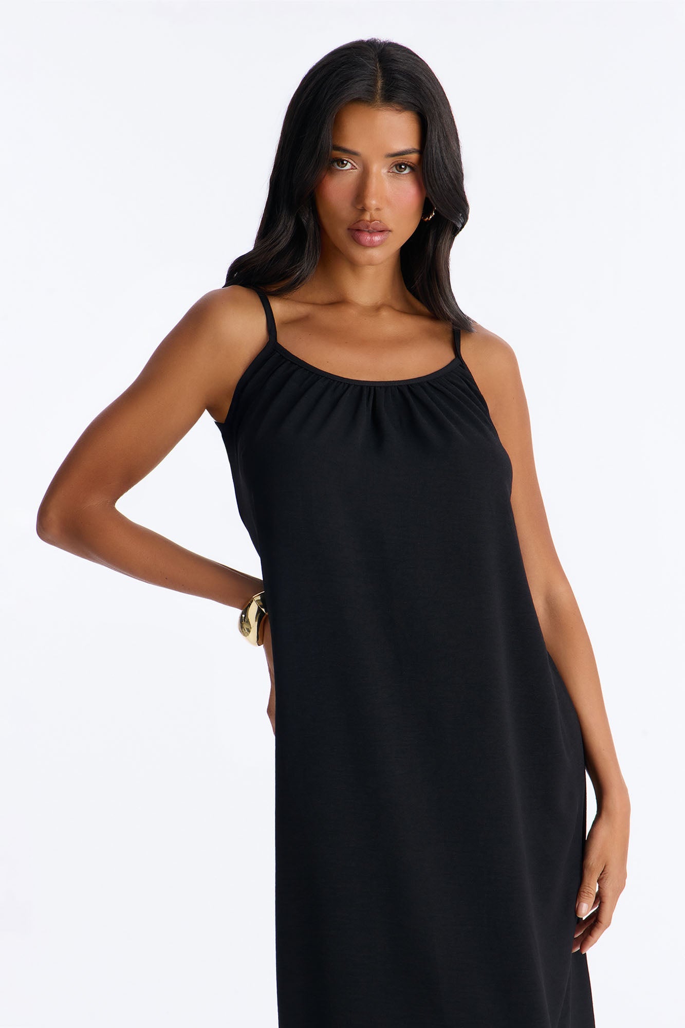 On Chill Mode Scoop Back Maxi Dress - Black