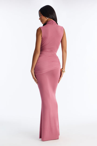 Pretty Privilege Mesh Maxi Dress - Marsala