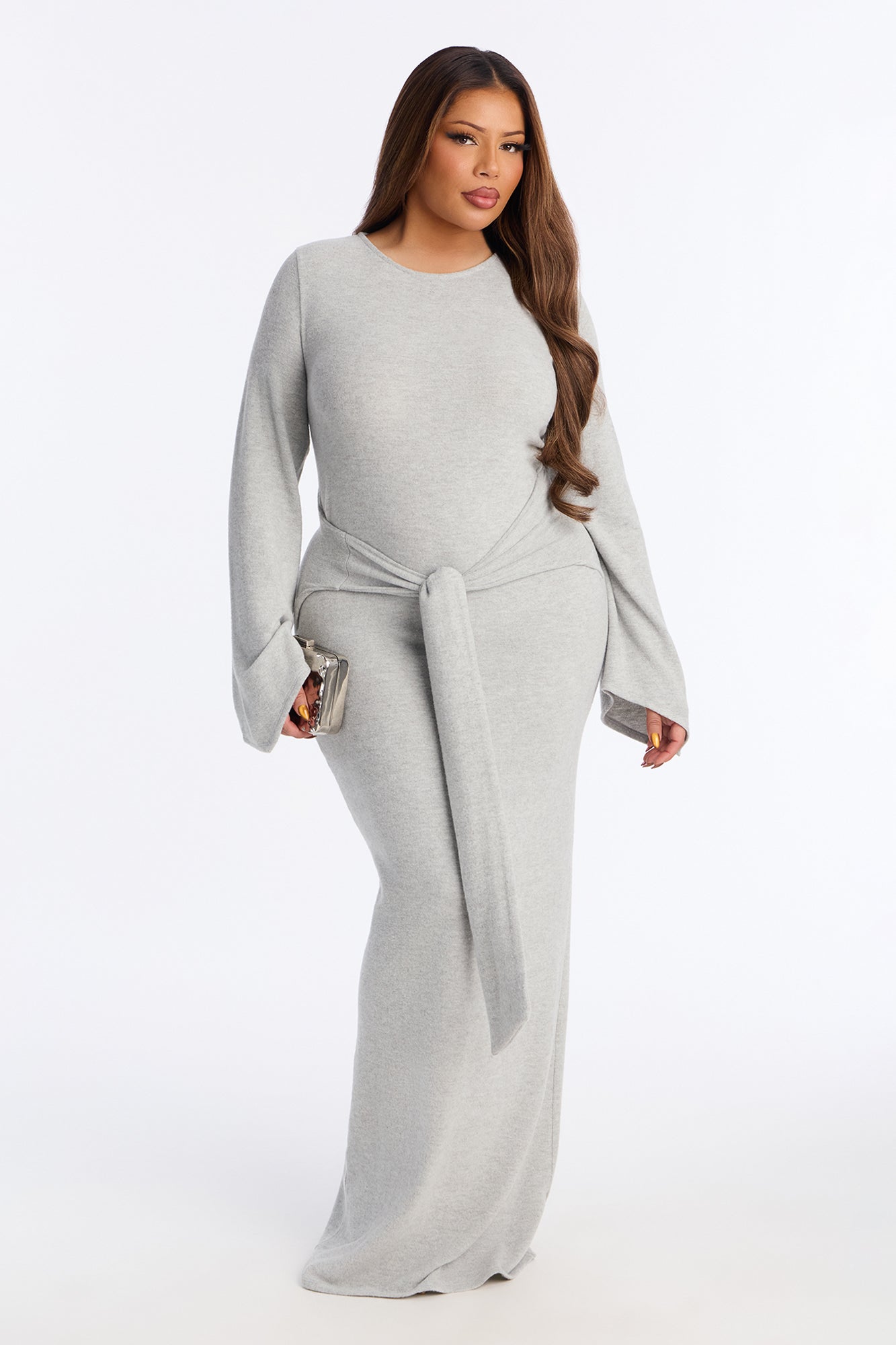 Tabitha Sweater Maxi Dress - Grey