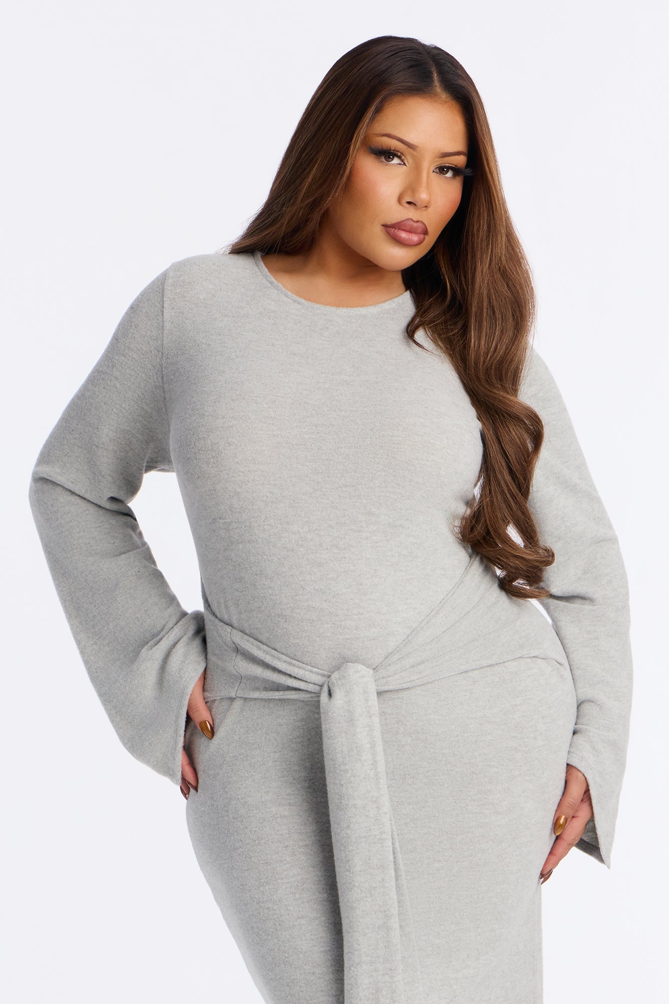 Tabitha Sweater Maxi Dress - Grey
